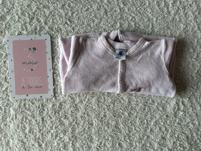Pyjama grenouillère rose petit bateau taille 3 mois - photo numéro 4