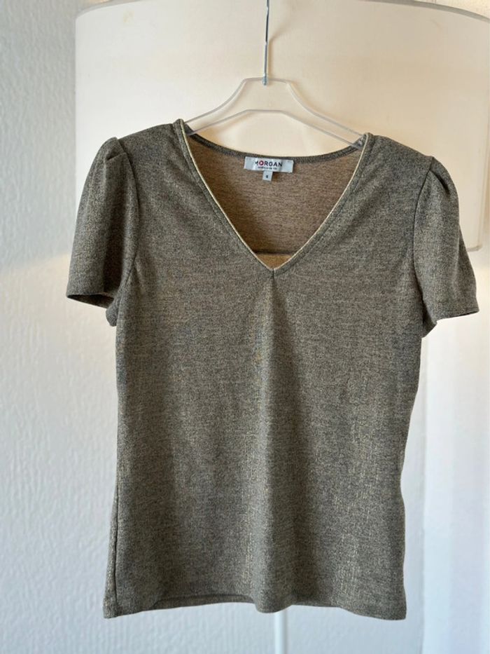 Top gris et doré – Taille S - Morgan - photo numéro 3