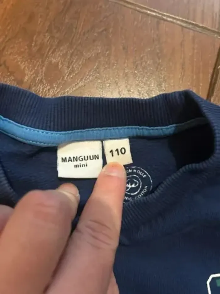 Sweat pull en coton marine garçon Manguun taille 110 cm - photo numéro 4