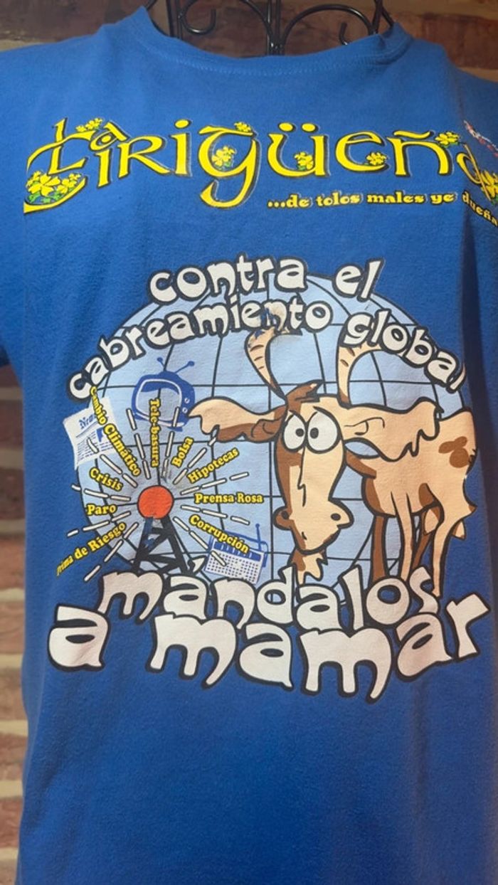 T-shirt bleu à motifs Taille S / 36 - photo numéro 3