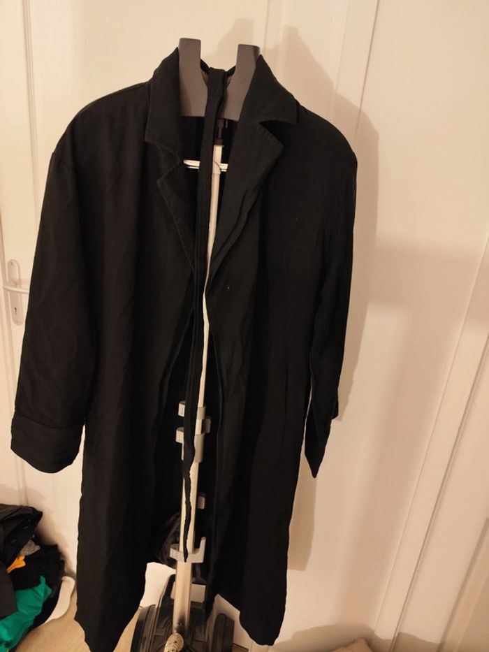 Veste longue noire avec ceinture - photo numéro 2