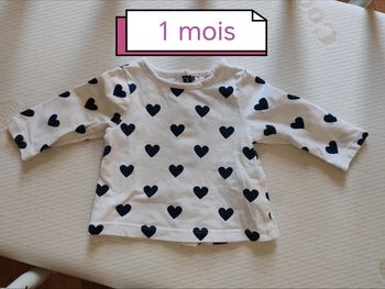 T-shirt ML coeurs 1 mois