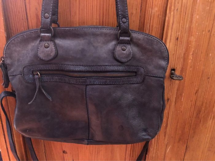 Sac bleu nuit en cuir - photo numéro 2