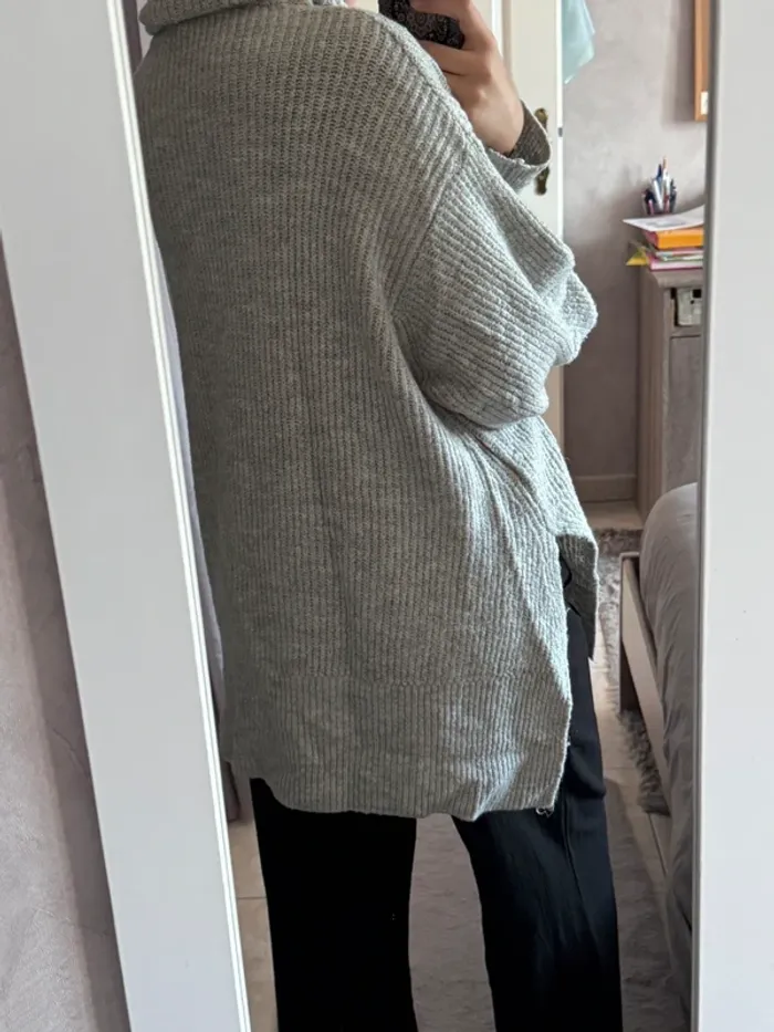 Pull oversize épais gris Stradivarius - photo numéro 3