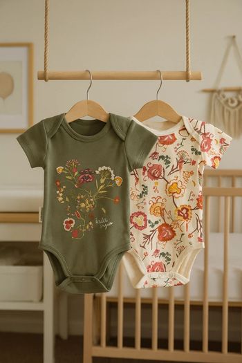Lot de 2 bodies bébé “Petit Béguin” Fleurs & Nature – 3 mois (62 cm)