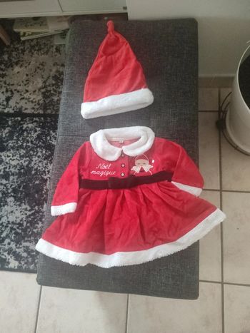 Robe noël et Bonnet 3 mois