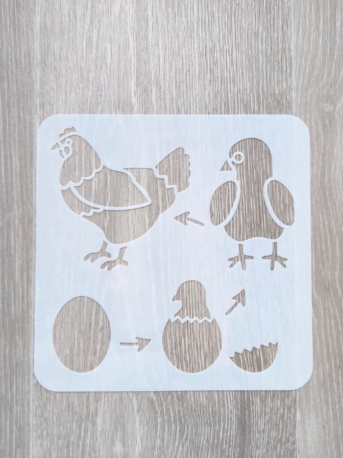 Pochoir du cycle de vie de la poule
