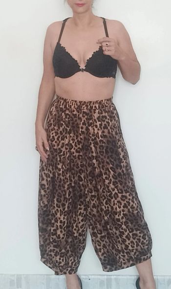 Pantalon large fluide léopard tendance neuf