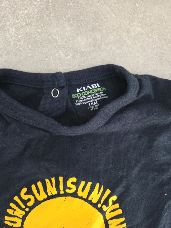 Combishort bébé garçon été 100% coton bleu marine motifs soleil T18mois TBE kiabi - photo numéro 2