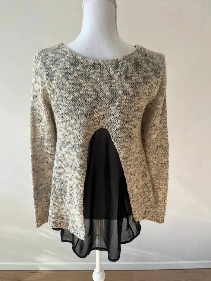 Pull en laine avec faux chemisier intégré - Taille Unique - photo numéro 4