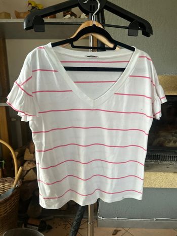 Teeshirt blanc et rose Made in Italy