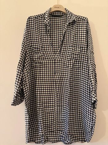 Chemise longue à carreaux Zara