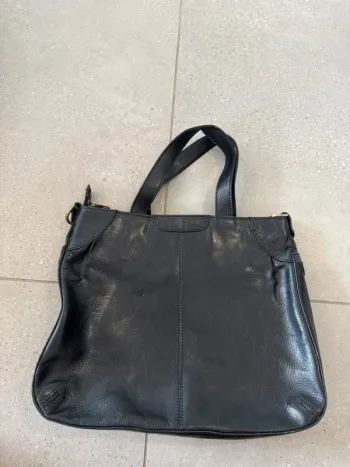 Sac à main noir vintage Arthur & Aston, bon état extérieur, décousu à l'intérieur, 33,5x27cm