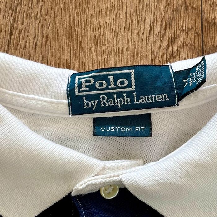Polo/chemise/T.shirt/ rayé blanc, bleu marine et jaune Polo Ralph Lauren pour homme, taille M - photo numéro 4
