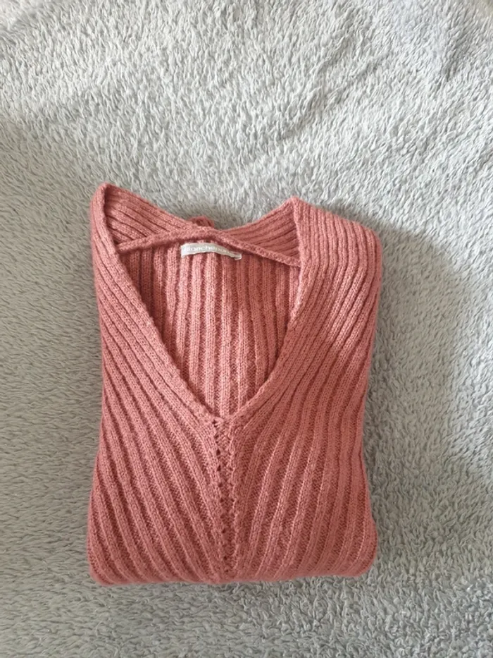 Pull en maille rose brique - photo numéro 4