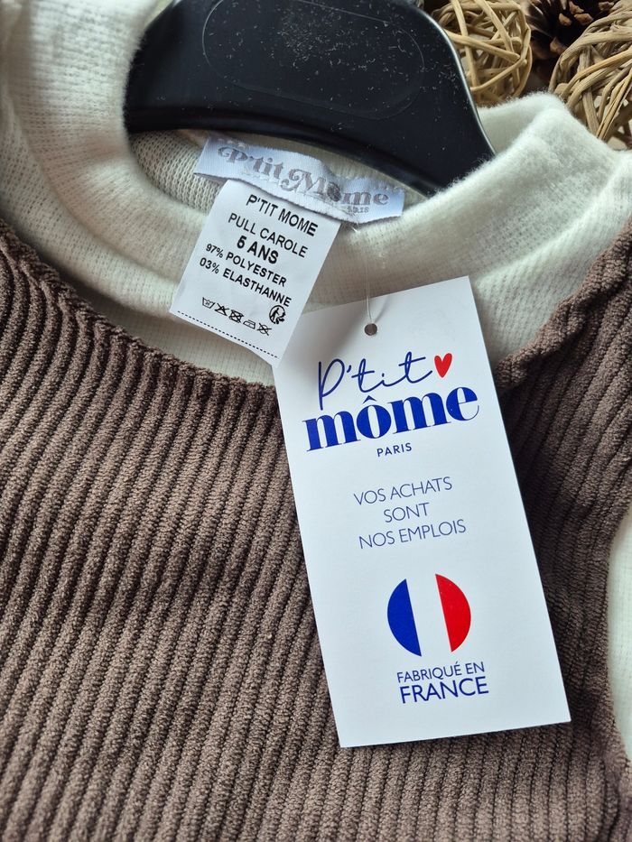 Ensemble Fille Robe Marron et Pull 5 ans - photo numéro 2