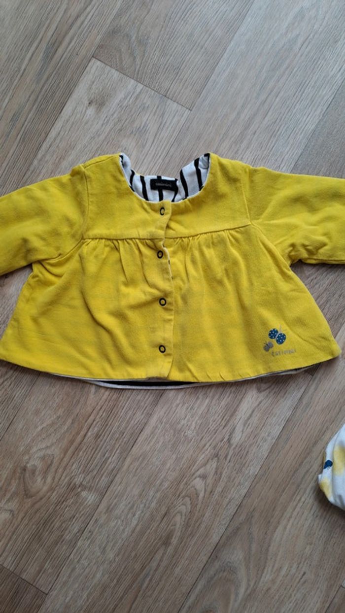 Ensemble gilet et robe Catimini 6 mois fille - photo numéro 5