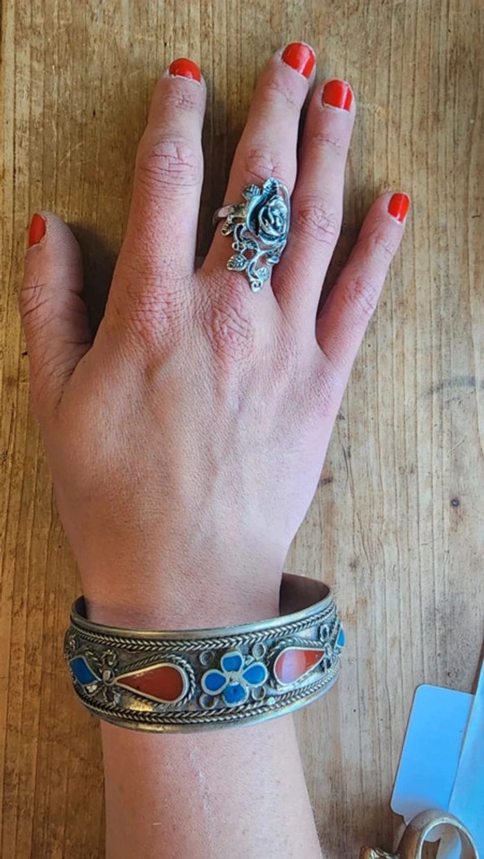 Joli bracelet argent et pierres vintage - photo numéro 2