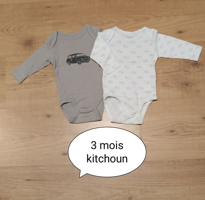 Lot de 2 bodies ml 3 mois kiabi