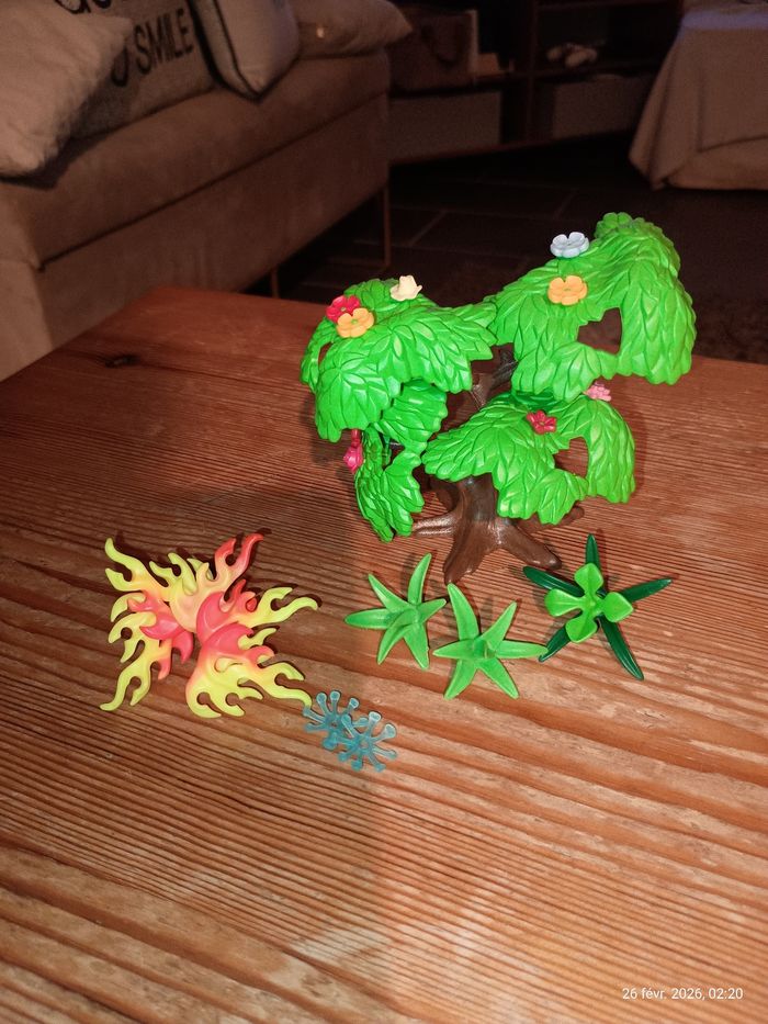 Playmobil arbre, plante, flammes et flocons