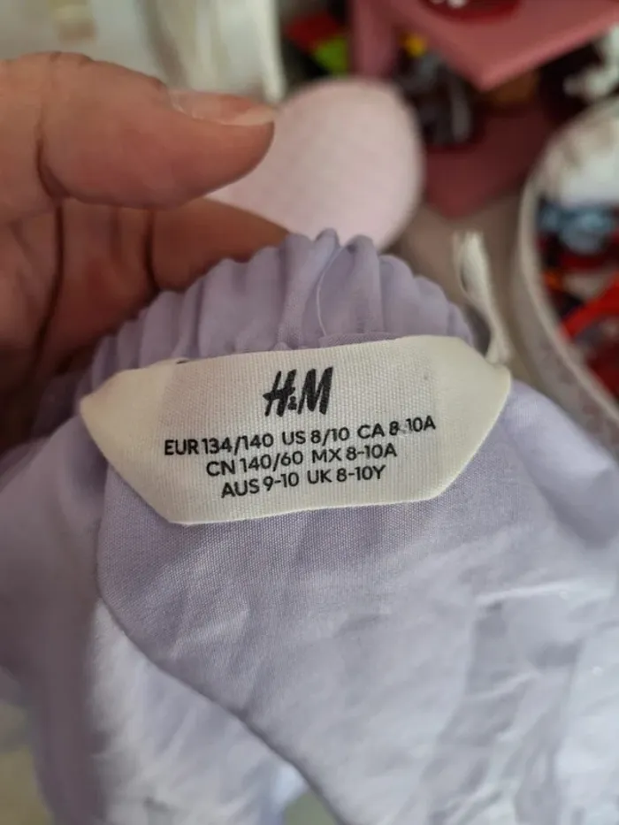Jupe violette parme lilas pailleté H&M taille 9 a 10 ans - photo numéro 6