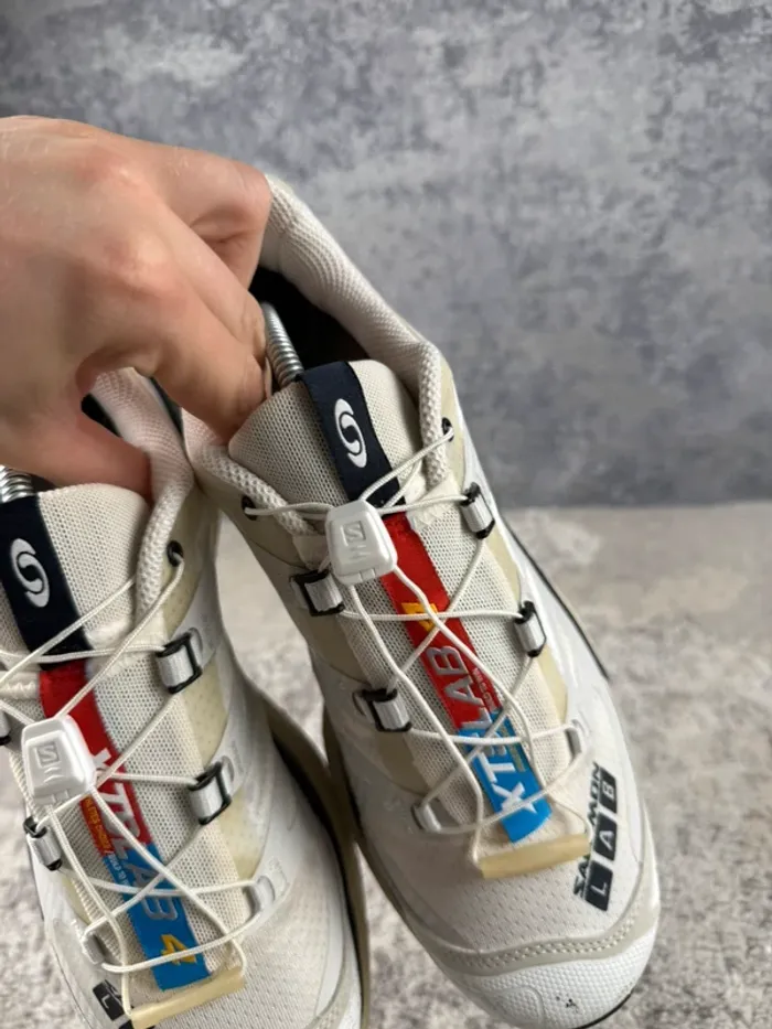 Salomon XT-4 OG - White Lunar Rock - White & Beige & Blue - photo numéro 12