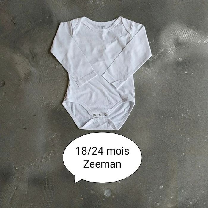 Body blanc manches longues 18 mois 2 ans