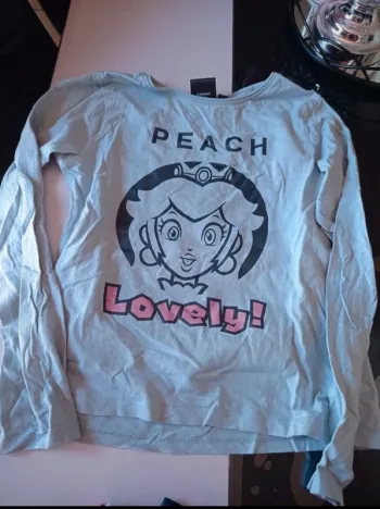 T-shirt manche longue bleu motif Peach