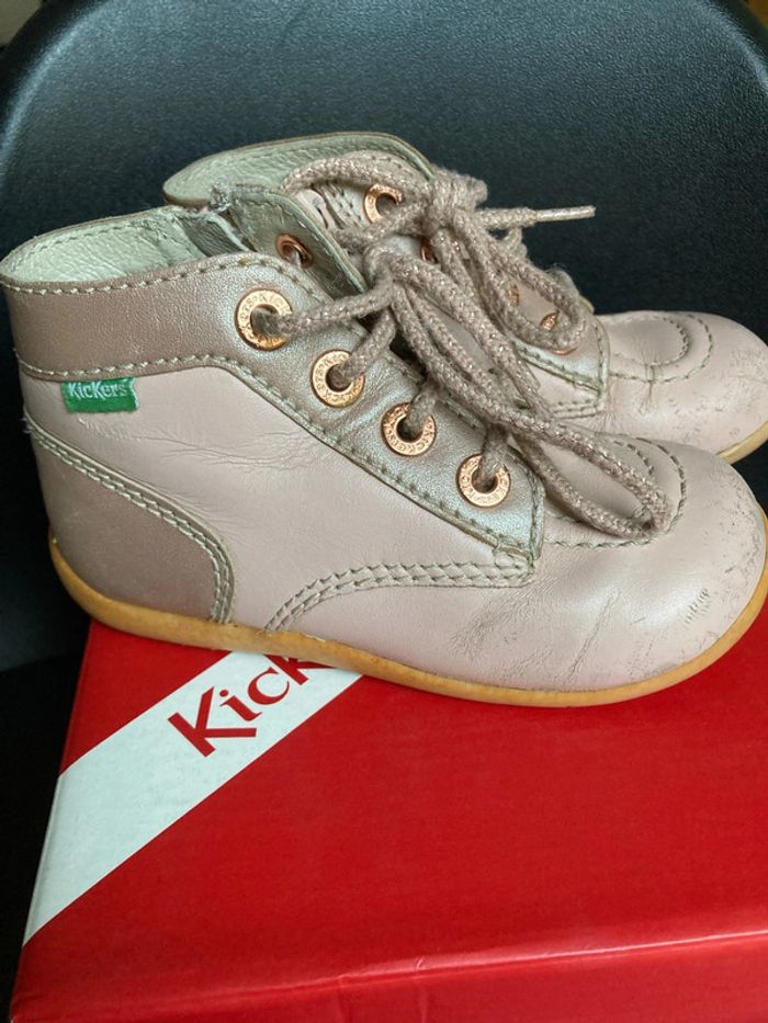 Kickers cuir rose - photo numéro 4
