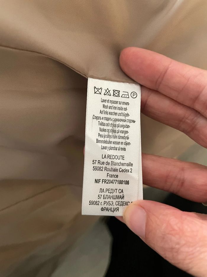 Veste manteau trench beige à manches longues mi long La redoute taille 38 - photo numéro 9