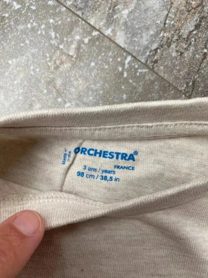 T-Shirt manche longue beige Orchestra 3 ans - photo numéro 5