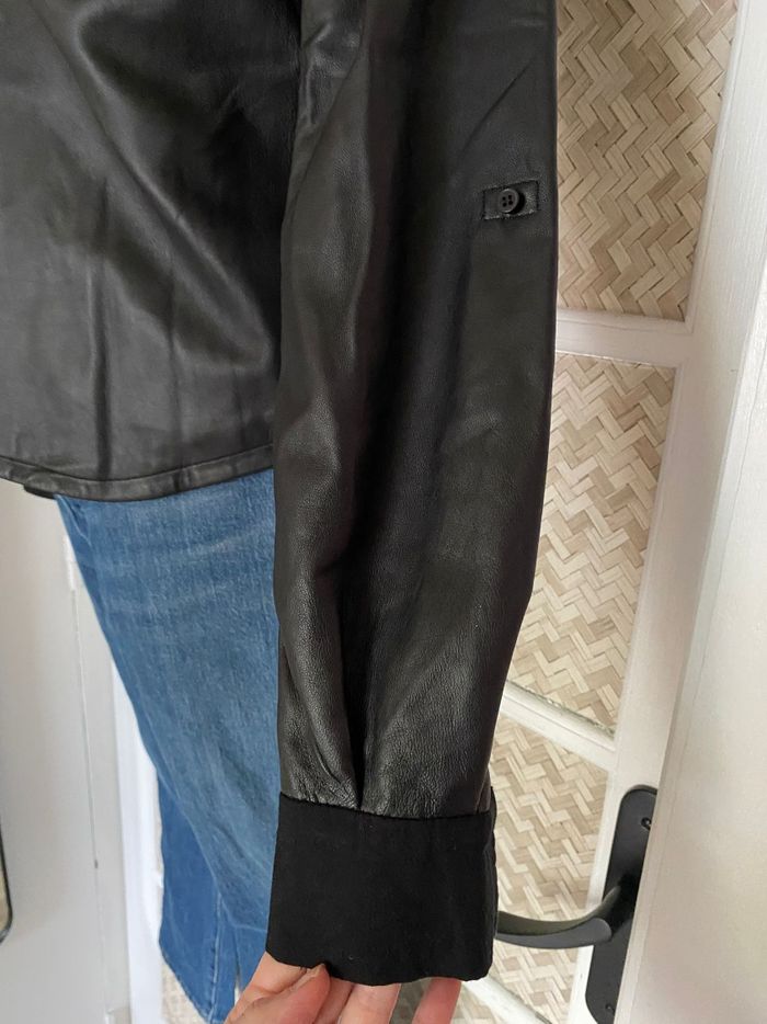 Chemise Noir  Cuir D'agneau Kookaï Taille 38 - photo numéro 5