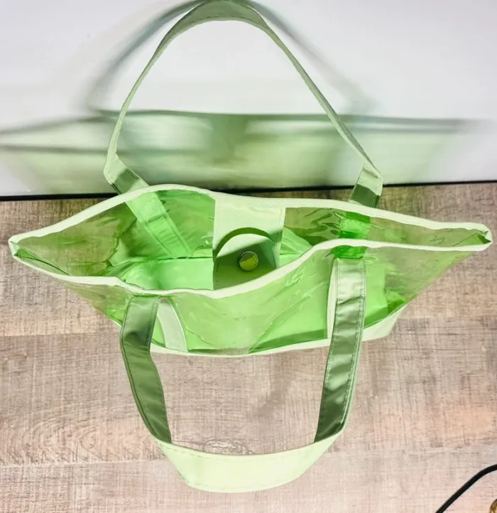 👜 petit sac vert transparent de plage #rasurelbylejaby - photo numéro 4