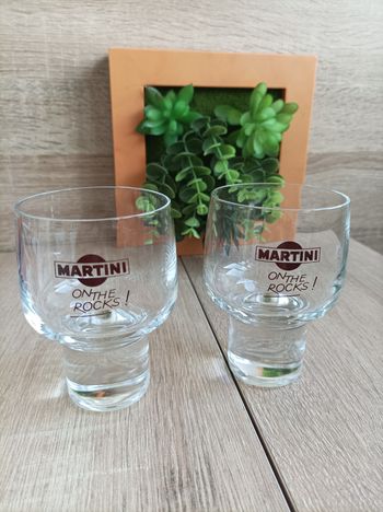 Lot 2 verres Martini on the rocks 