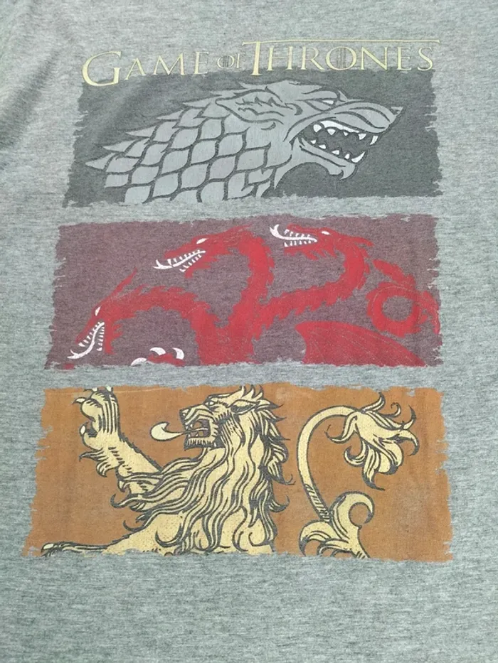 T-shirt Game of Thrones – Blasons Stark, Targaryen, Lannister - photo numéro 3