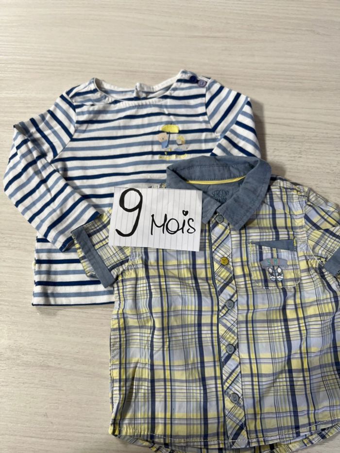 Lot chemise et t-shirt Sergent Major 9 mois