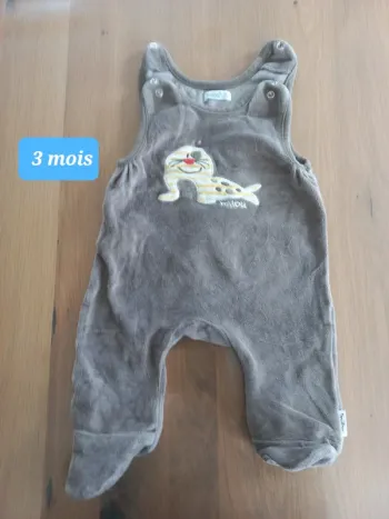 Pyjama velour sans manche 3 mois