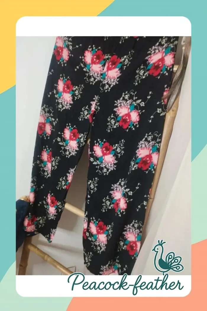 Pantalon fluide fleuri 40/42 - photo numéro 8