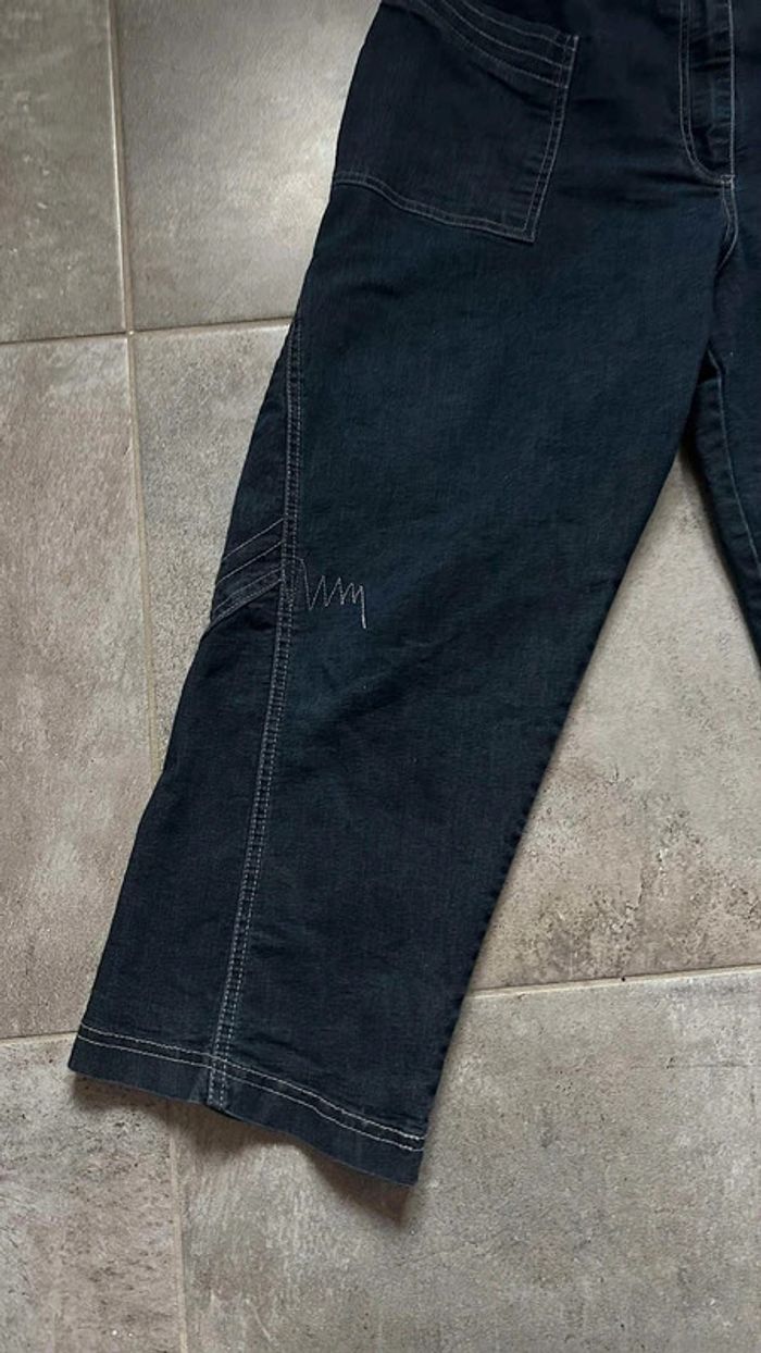 💫 Sublime jeans pantacourt Christine Laure en parfait état marine T 42 44 une pépite - photo numéro 3