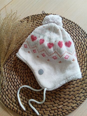 Bonnet péruvien crème avec motifs Obaibi 12/18 mois