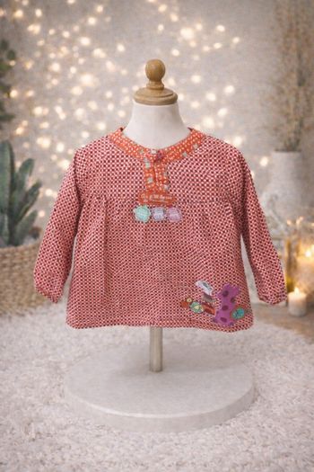 Blouse 12 mois La Compagnie des Petits rouge à carreaux 