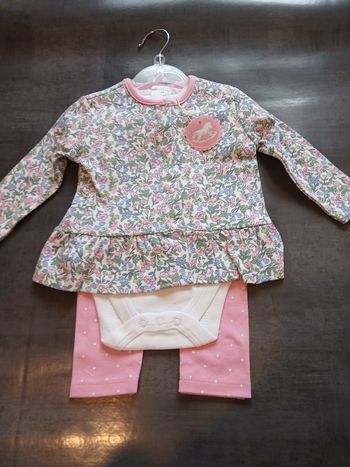 ensemble fille bodie veste pantalon en coton rock a bye baby 3/6 mois 