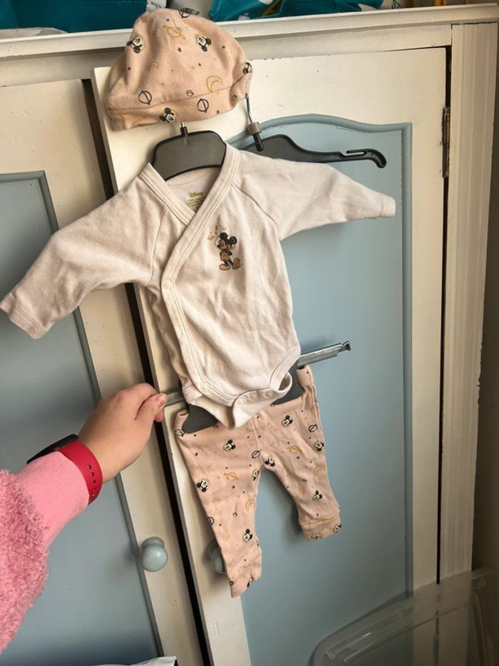 Ensemble body legging bonnet, Mickey , 1 mois