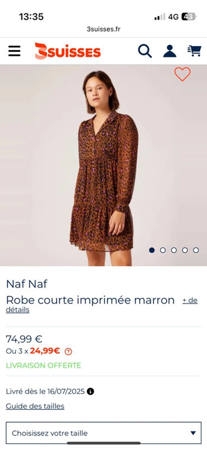Robe léopard NAF NAF femme 42 - photo numéro 5