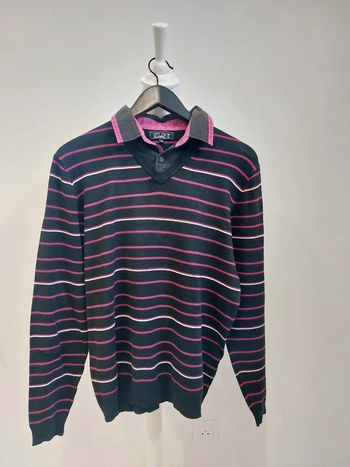 Pull col chemise rayé Armand Thiery taille M