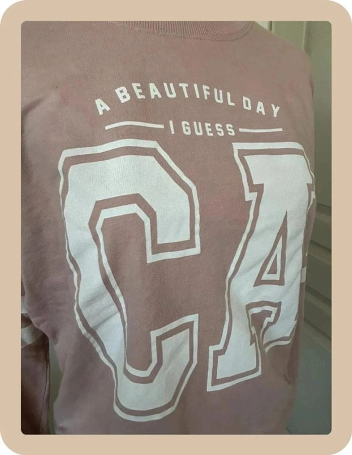 Pull&Bear Sweat rose à motif - Taille 36 - Très bon état - photo numéro 8