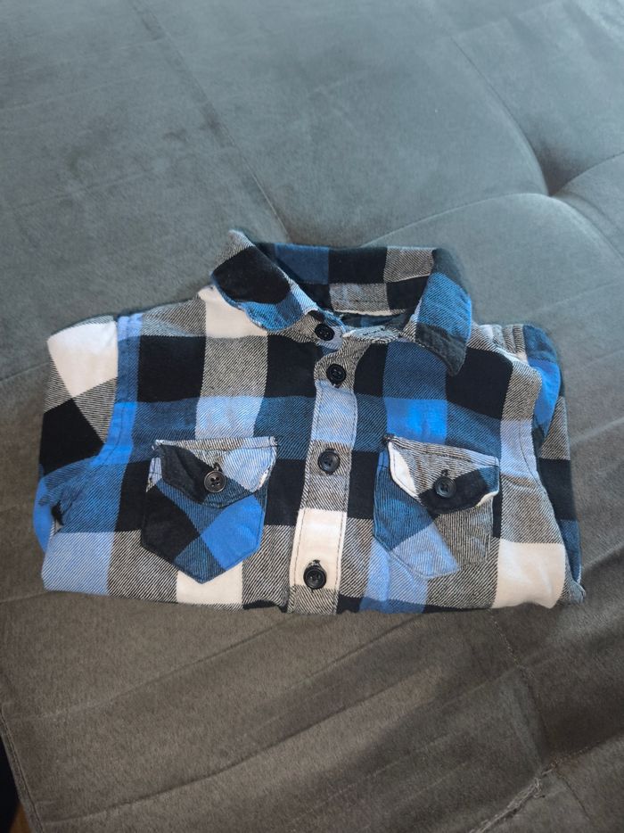 Chemise à carreaux bleu