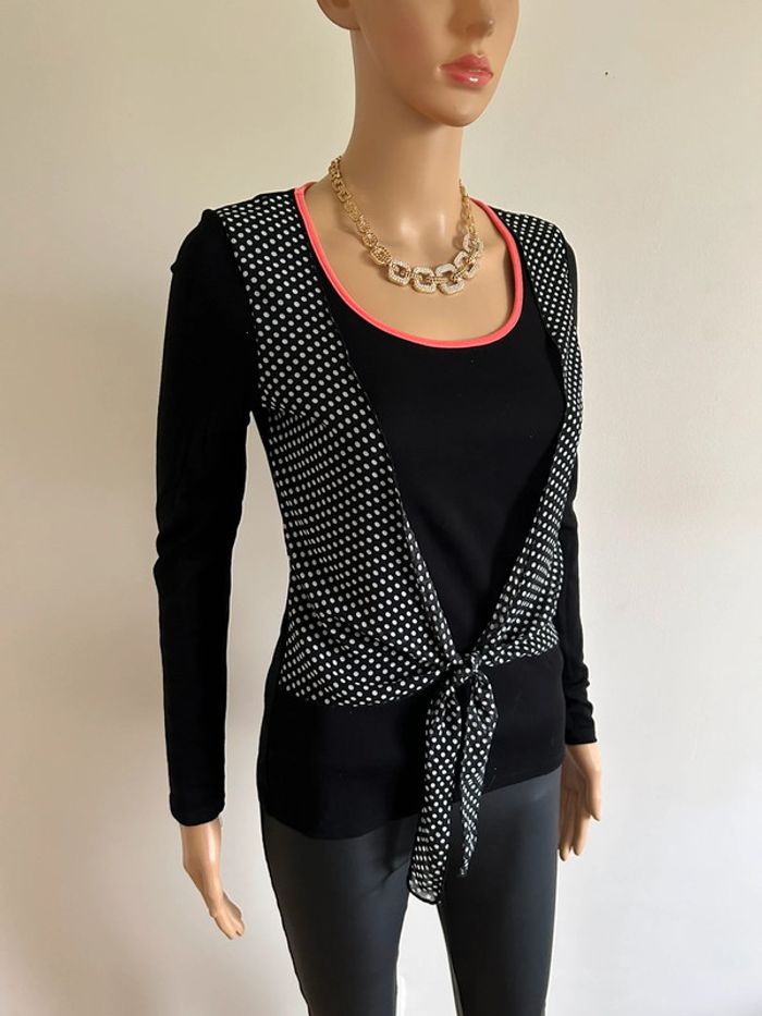 Pull fin noir à manches longues Morgan taille M TBE - photo numéro 2