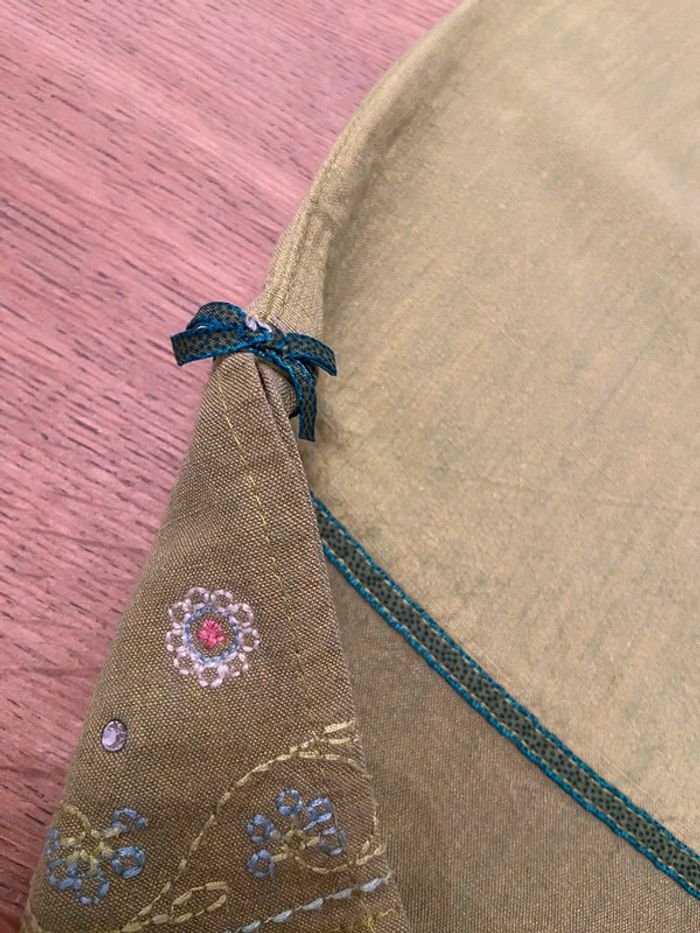 Pantacourt vert brodé neuf Catimini taille 5 ans - photo numéro 7