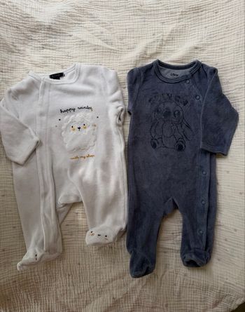 🧸 Lot de 2 pyjamas - 1 mois - Kiabi 